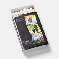 Rustic In Loving Memory 3 Photo Memorial Funeral  Matchboxes