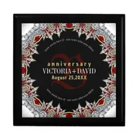 Red Silver Diamonds Wedding Anniversary Box