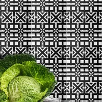 Elegant Trendy Black and White Geometric Pattern Ceramic Tile