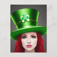 Saint Patricks Day Woman Postcard