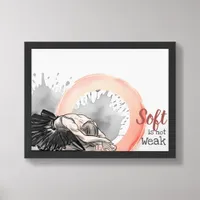 Soft Is Not Weak, Elegant Ballet Dancer Watercolor Framed Art