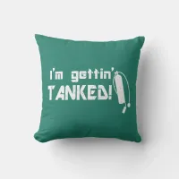 Getting Tanked Funny Scuba Diver's Blue White Throw Pillow