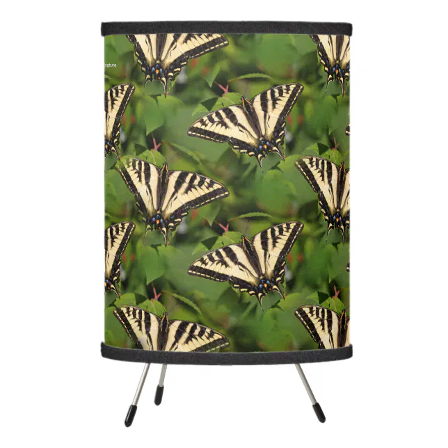 Beautiful Western Tiger Swallowtail Butterfly Tripod Lamp