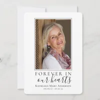 Forever in Our Hearts Photo Funeral Sympathy Thank Thank You Card