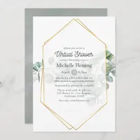 Eucalyptus Geometric Virtual Bridal or Baby Shower Invitation