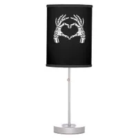 Skeleton Heart Hands Sign Halloween Costume Viral  Table Lamp