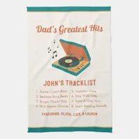 Retro Father's Day "Dad's Greatest Hits" Custom  Kitchen Towel