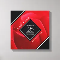 Elegant 26th Rose Wedding Anniversary Celebration Canvas Print