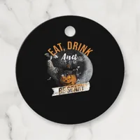 Eat Drink And Be Scary Retro Classic Favor Tags