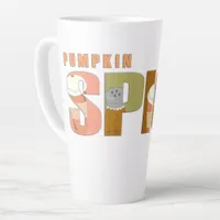 Pumpkin Spice Seasonal Words Logo Art Latte Mug