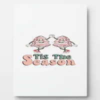 Tis The Season Retro Groovy Christmas Vintage Chri Plaque