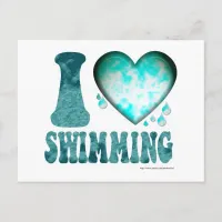 I Love Swimming Postcard