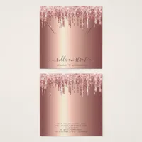 Rose Gold Glitter Earrings Necklace Display Card