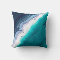 Ocean Blues Abstract Throw Pillow