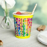 [Beatnik Bubbles] Retro Polka Dot Stripe - Yellow  Paper Cups