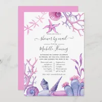 Watercolor Ocean Life Baby Shower by Mail Invitation