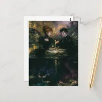 Gorgeous Vintage Mermaid Fairy Couple Dinner Party Postcard