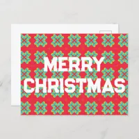 Geometric Christmas Pattern - Holiday Postcard