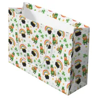 Child's Coloring Style Fun St Patrick's Day  Large Gift Bag