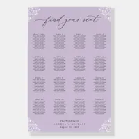 Elegant Lavender Purple Wedding Seating Chart Foam Board