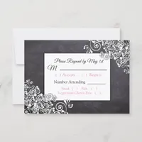 Chalkboard  Wedding RSVP card