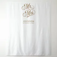 Modern Wedding Photo Booth Mr Mrs Script Backdrop