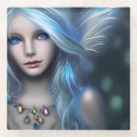 Ethereal Mystical Fairy Girl Glass Coaster