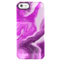 Personalized Purple and White Marble Swirls   Permafrost iPhone SE/5/5s Case