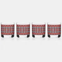 Southwest Mesas Turquoise & Red  Whiskey Glass