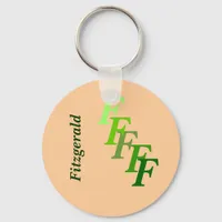 Keychain - Green Monogram with Surname