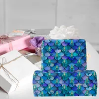 Princess mermaid blue purple mermaid scale wrapping paper