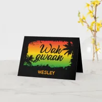 Jamaican Friends Wah Gwaan Rasta Flag Coloured Card