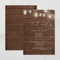 Wedding Details - Modern Rustic String Lights Invitation