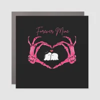 Mine, Valentines Day Classic - Skeleton Hands Hear Car Magnet