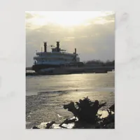Mississippi River Sunset in Winter Postcard