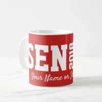 Red Senior Graduate Block Letter Large Typography Coffee Mug