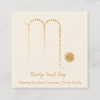 Scorpio Gold Sparkle Square Business Card