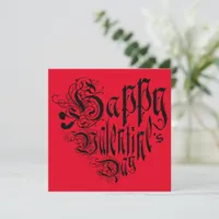 Happy Valentine’s Day typography heart black red Holiday Card