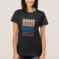 Marry Christmas Retro Groovy style  T-Shirt