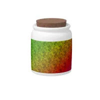 Floral Green Red Rainbow Gradient Diagonal Blend Candy Jar