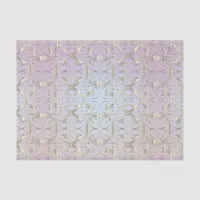 Luxury Baroque Gold Damask Pattern On Pastel Ombre Tissue Paper
