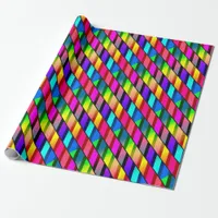 [Fun with Stripes] Pattern #7b Mosaic Rainbow Wrapping Paper