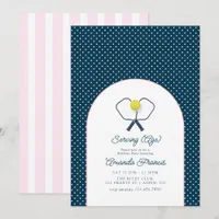 Preppy Country Club Pickleball Birthday Party Invitation