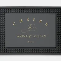 Simple Elegance Wedding Cheers Charcoal ID1022 Bar Mat