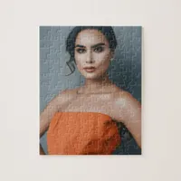 Gorgeous Woman in Orange Jigsaw Puzzle