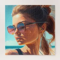 Have a Great Summer | Beautiful Woman at Beach Jigsaw Puzzle