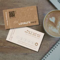 Cute Qr code Coffee Royalty Card