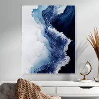 Modern Coastal Abstract Ocean Wave Acrylic Photo Tile