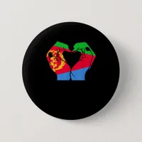 Hands Heart With Eritrean Flag Button
