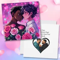 Cute LGBT+ Anime Personalized Valentine's Day Card